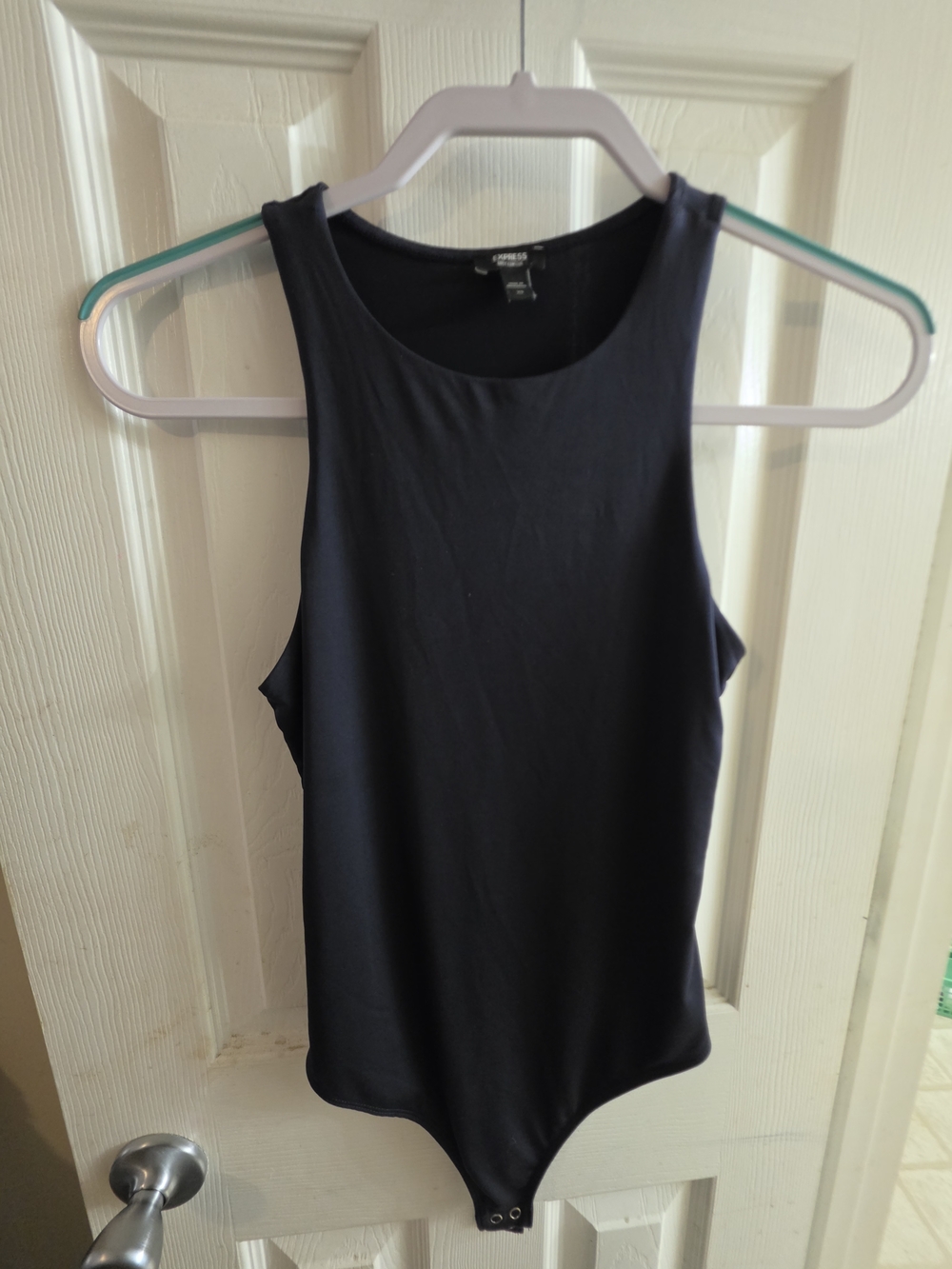 Express Navy Sleeveless Bodysuit Tank Top